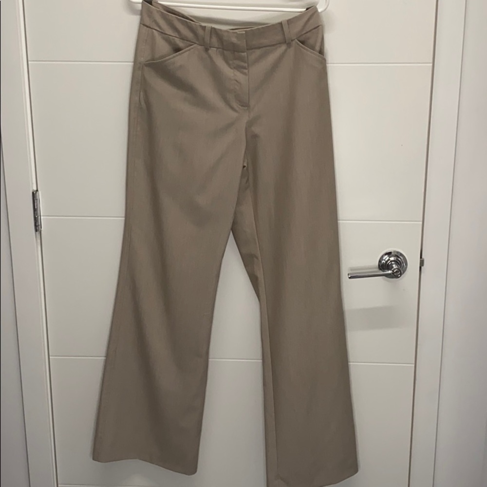 Elegant Tan Mid Raise Pants